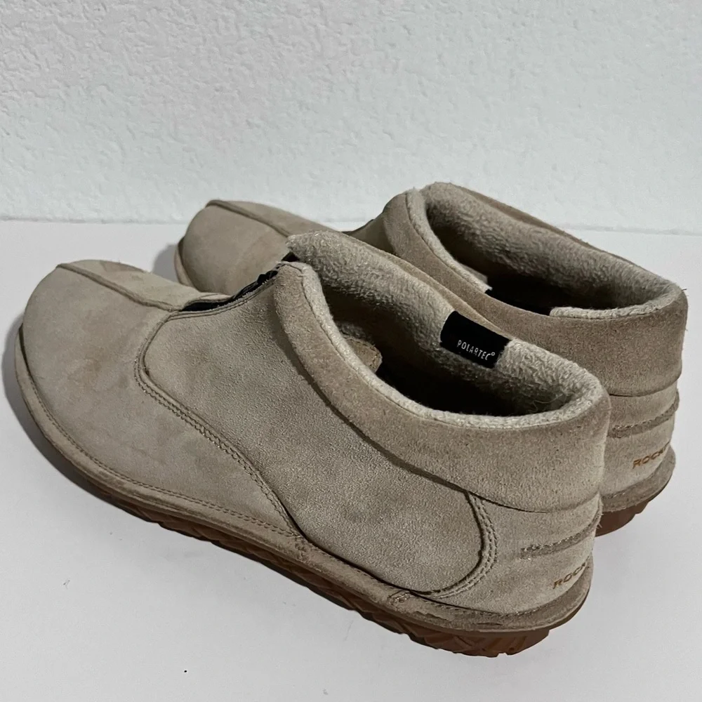 Rockport Beige Tan Suede Leather Front Zip Chukka Boots 10.5